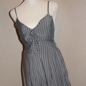 Purple Snow Grey and White Striped Tank Top Dress Woman's Small